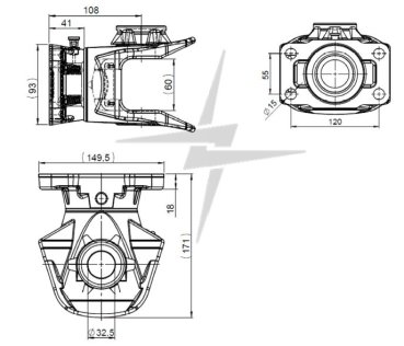 Zugmaul Anhängekupplung drehbar mit Stecker 120x55
